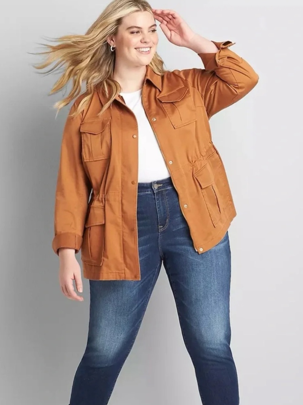 Lane Bryant Utility Jacket in Rust Size 16 NWOT